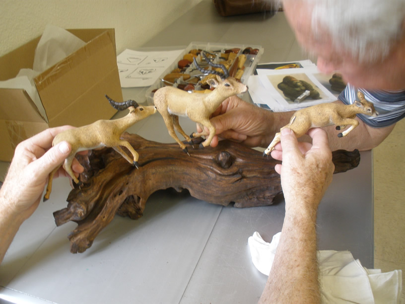 african impala wood carving